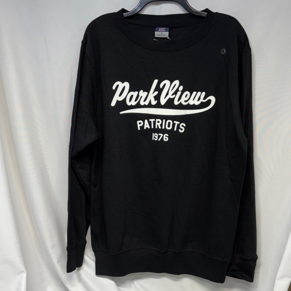 MV Sport blk /white Park View Patriots 1976 long sleeve cotton sweatshirt M